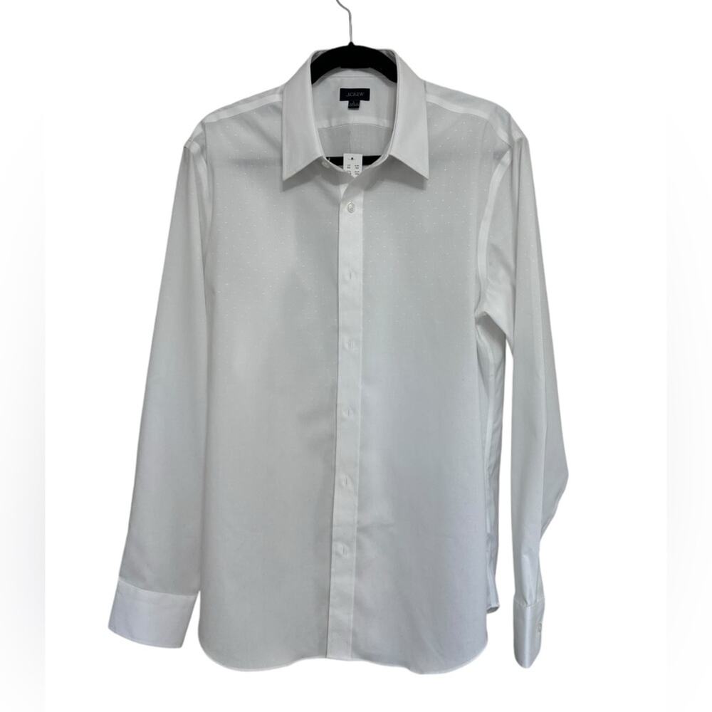 NWT J. Crew Men’s Slim Bowery Wrinkle-Free Dobby Dress Shirt with Point Collar